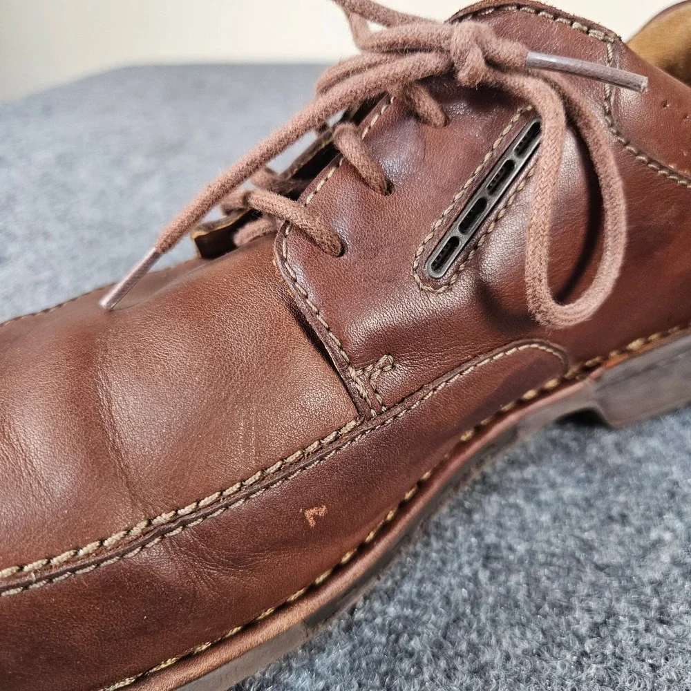Clarks 1825 Mens Brown Leather‎ Moc Toe Oxford Lace Up Shoes 26101183 Size 11M